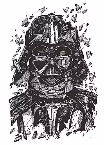 Komar Poster Darth Vader Illustratie - Breedte: 50 cm, Hoogte: 70 cm - Multicolour