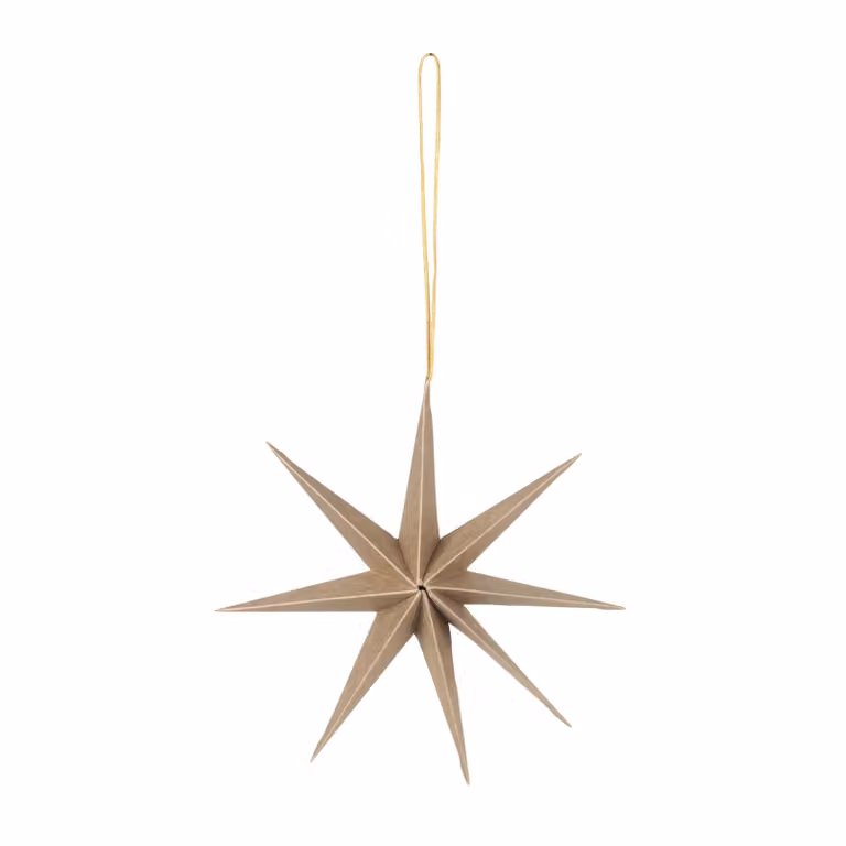 Broste Copenhagen Star papieren ster, Natural brown, Ø 15 cm