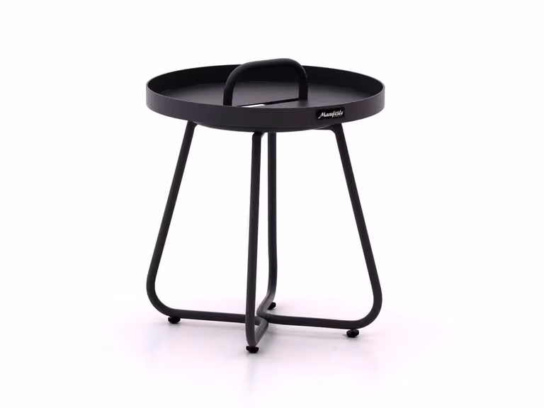 Manifesto Furniture Bijzettafel tuin rond aluminium zwart of grijs Ø37 cm