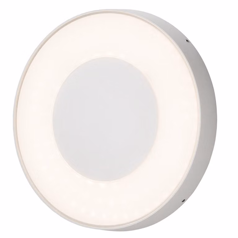 Konstsmide Carrara ronde ledwandlamp voor buiten in wit