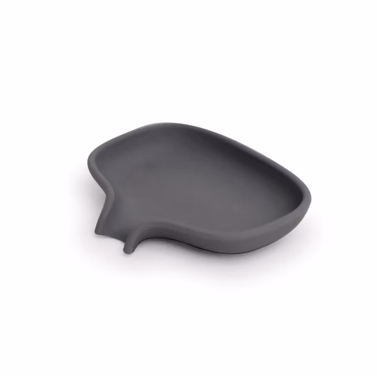 Bosign Soap Saver Flow Zeepbakje met afdruipbuisje - Donkergrijs - Groot - 13,5 x 10,5 x 2,5 cm