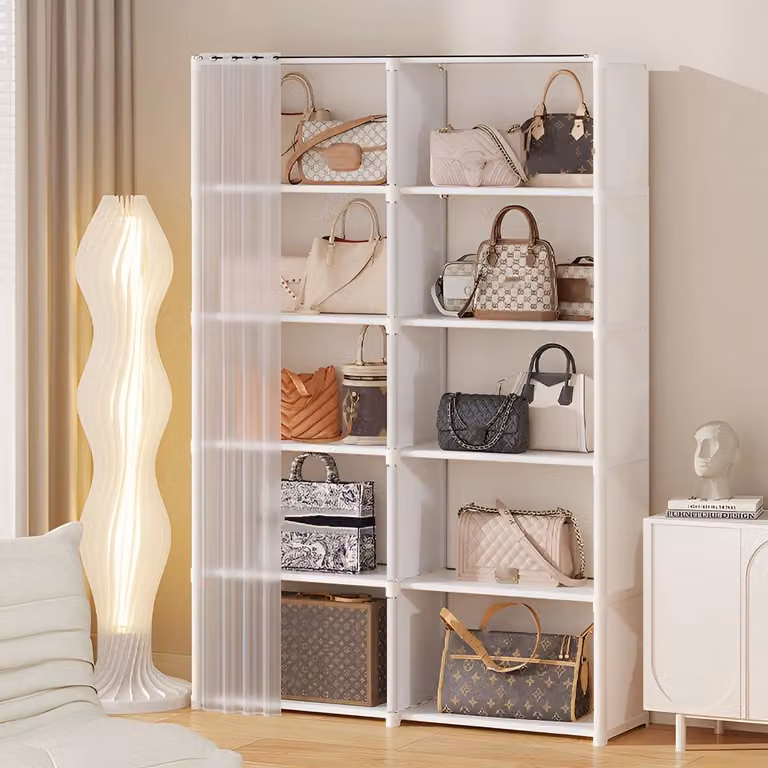 Witte stofdichte hoekkledingkast voor de slaapkamer, hal of woonkamer van hout