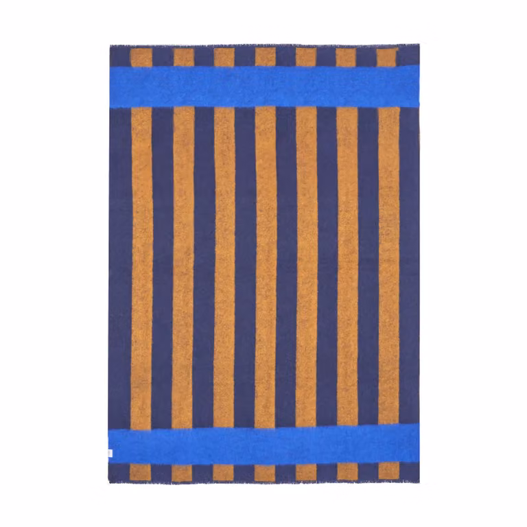 Scandi Living Aisles wollen plaid Blauw 130 x 180 cm