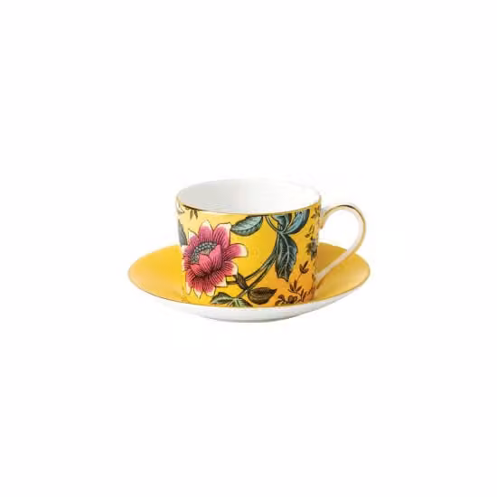 Wedgwood Wonderlust koffiekop met schotel yellow tonquin