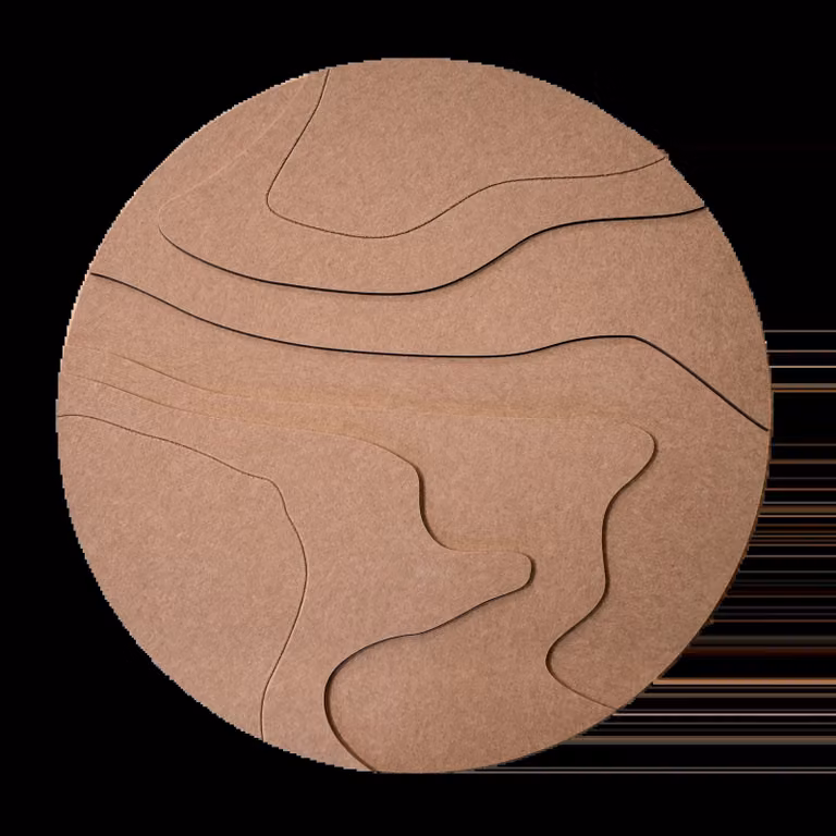 Contour Flow Wanddecoratie Bruin 100 x 100 cm