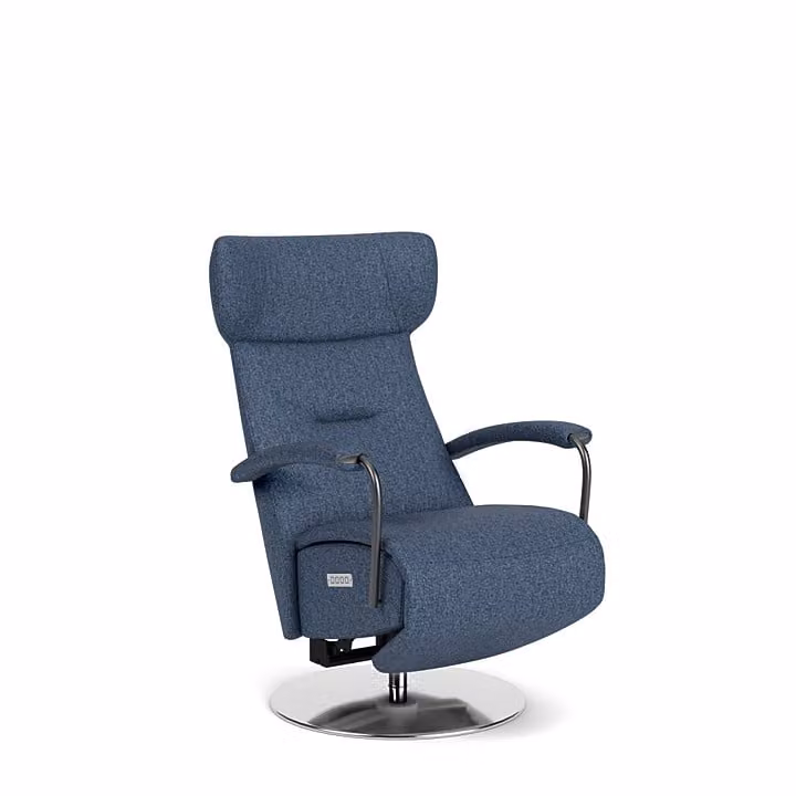 Prominent Sta-op-stoel C-102 met armleuningen - Blauw - Stof
