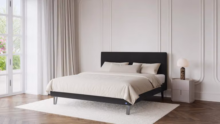 BRUNO Classic bed zwart/antraciet B: 140 cm, D: 200 cm inclusief matras, lattenbodem en metalen poten