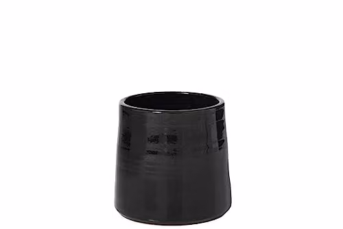 J-Line Bloempot Rond Keramiek Zwart Medium Ø 23 cm