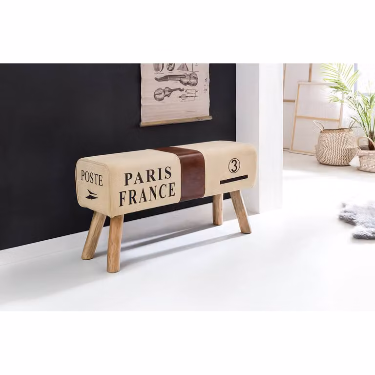 home24 Garderobebank Peabody met schoenenrek, bruin/beige, B: 91 cm, D: 51 cm, H: 30 cm