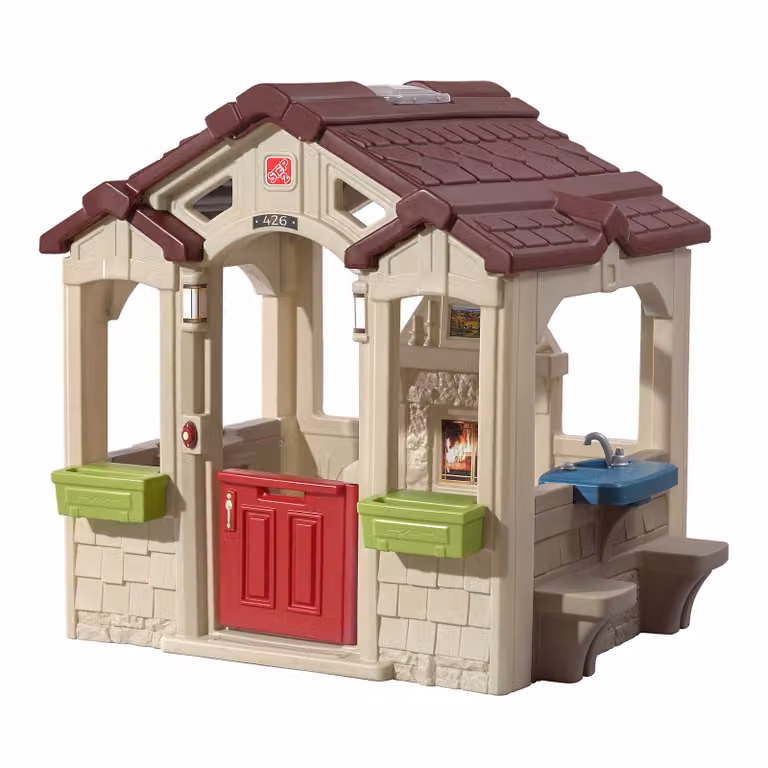 Step2 Charming Cottage Speelhuis voor kinderen met keuken, haard, picknickplek en accessoires