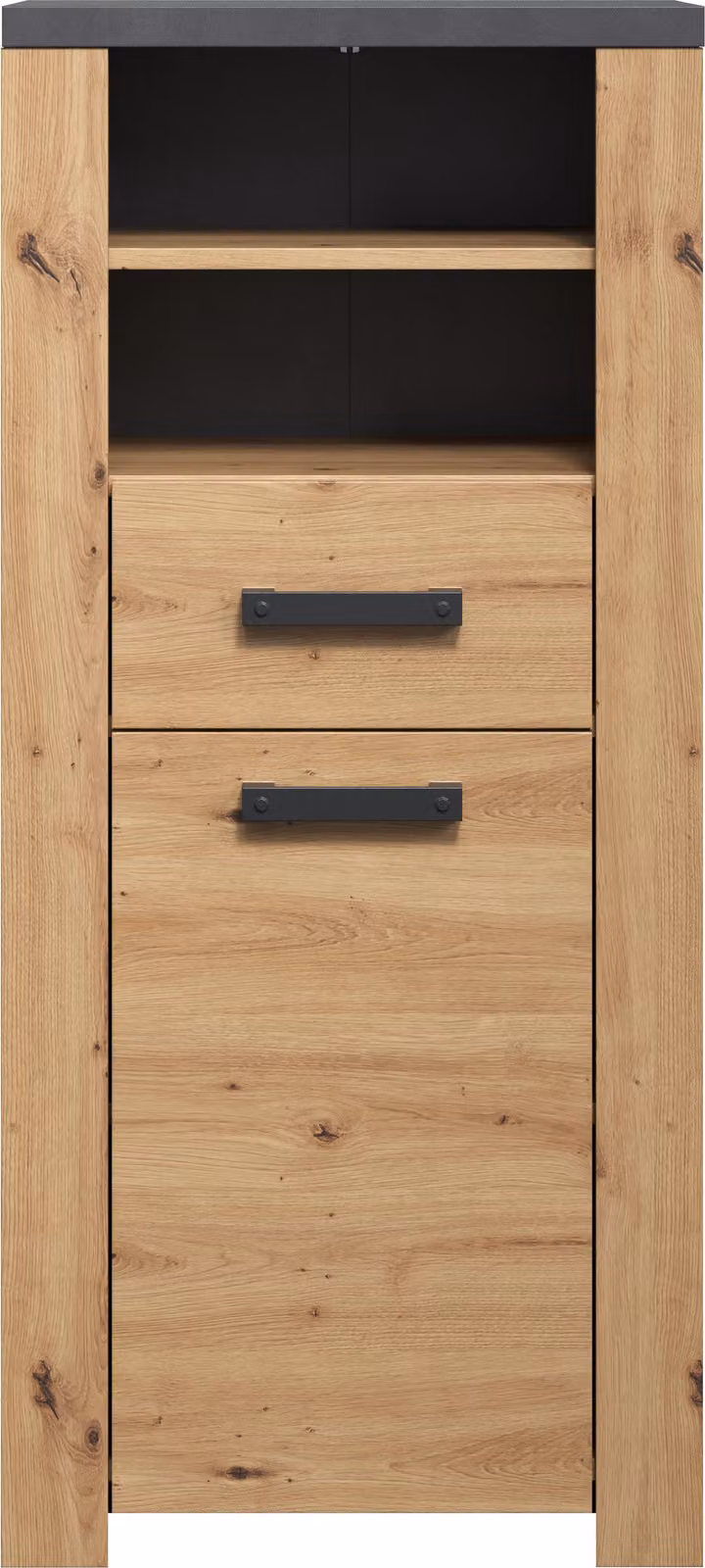 Follow badkamerkast met open vak en deuren in eiken decor