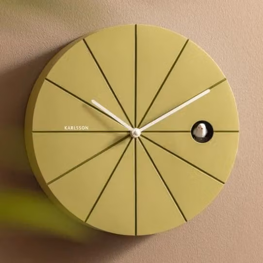 Karlsson Wandklok Modern Abstract Rond Quartz Groen