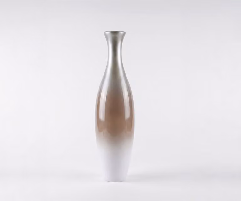 DELIFE Vaas Nuvia Handgemaakt Glas Mokka Opal B: 20 cm, D: 20 cm, H: 77 cm