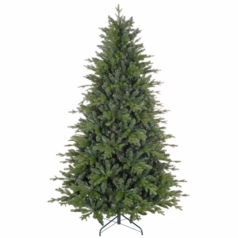 HOMCOM Kunstkerstboom 210 cm met 2445 vlamvertragende takpunten en inklapbare metalen standaard