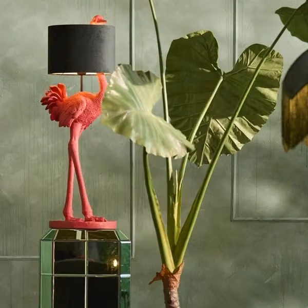 Light en Living OSTRICH vloerlamp boho keramiek roze B: 38,5 cm, D: 27 cm, H: 95 cm