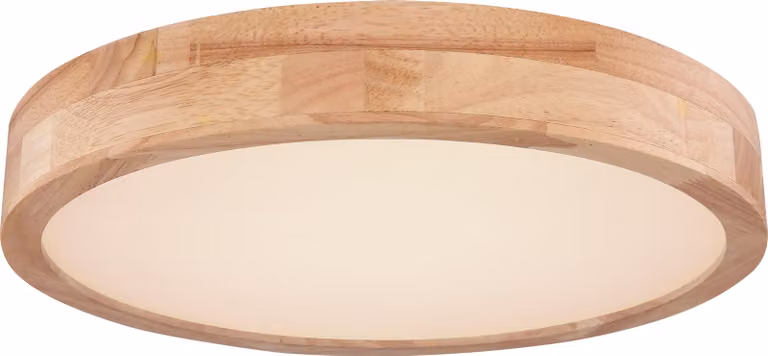 Globo Rainer Scandinavische LED-plafondlamp, Bruin Hout en Metaal, Dimbaar, Diameter: 40 cm
