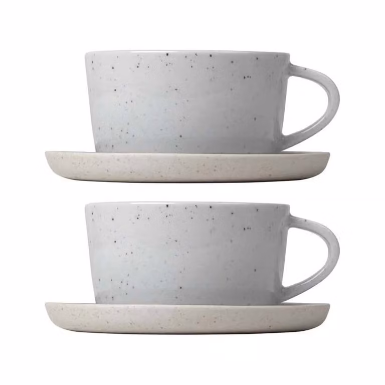 Blomus Sablo koffiekop met schotel 2-pack Cloud