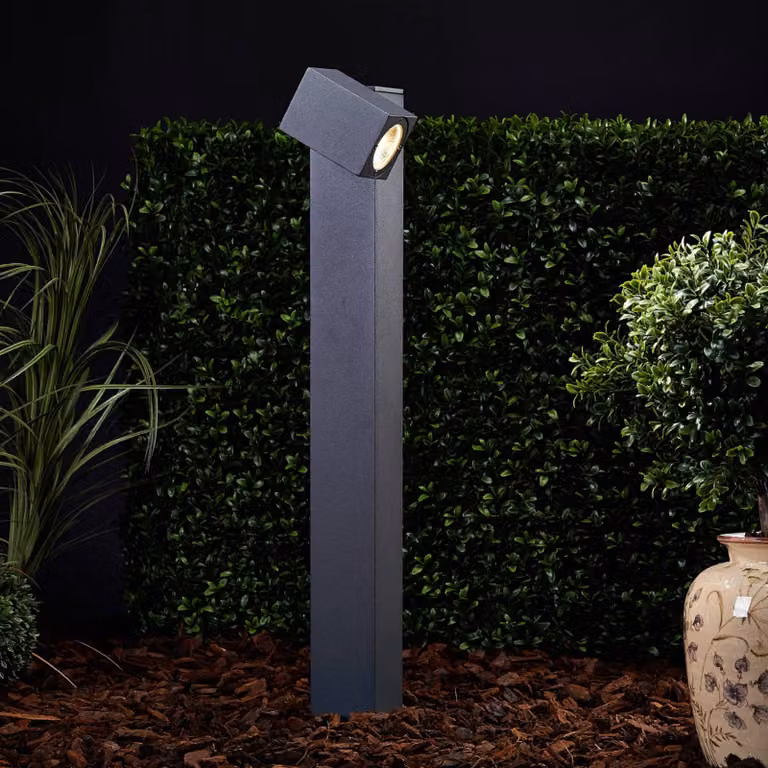 Lucande LED tuinpadverlichting, zwart, aluminium, modern, verstelbaar