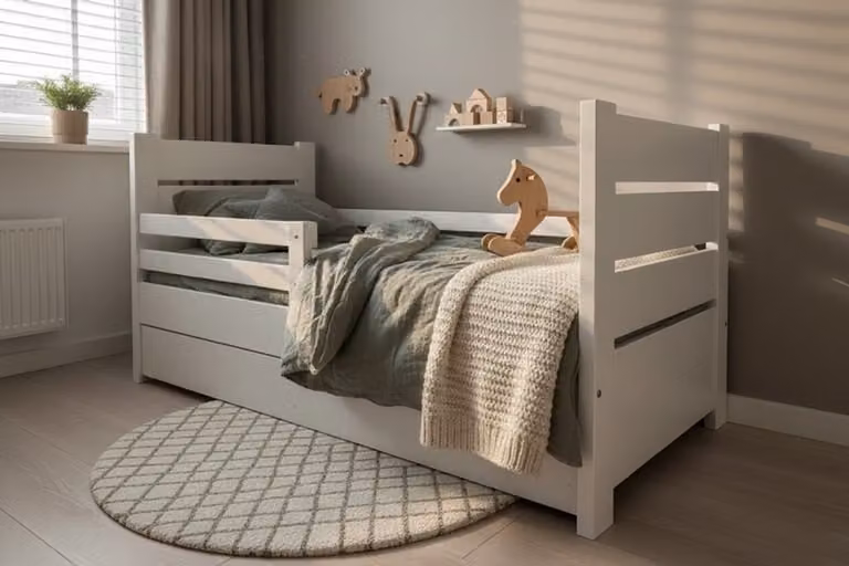 Rockwood Peuterbed Milly en Mo Wit met lattenbodem en Polyclean matras 70x140 cm