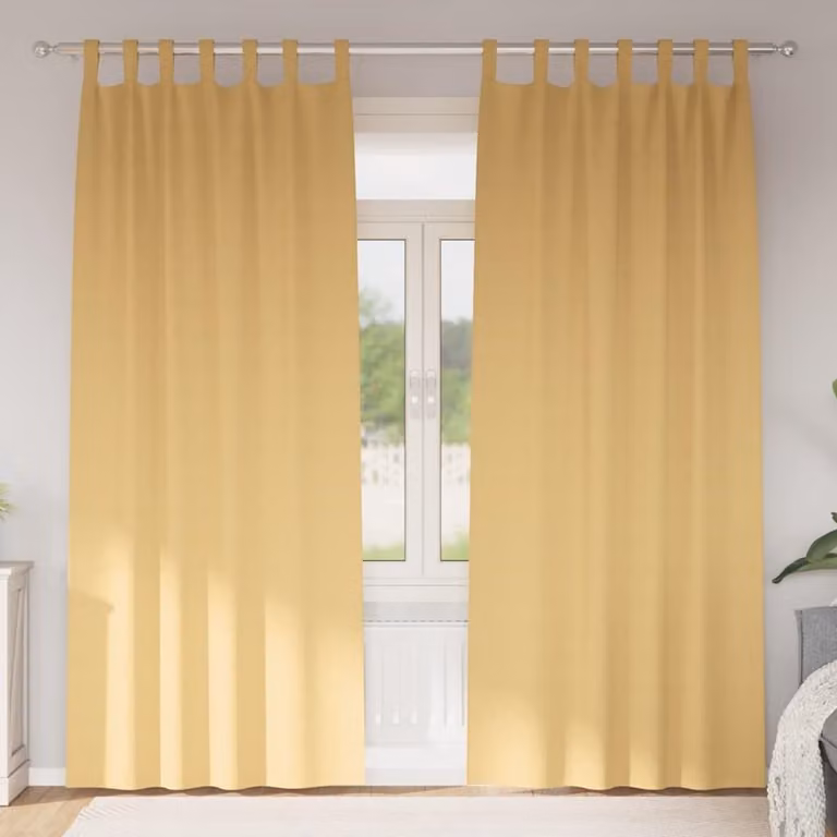 Set van 2 beige verduisteringsgordijnen, drievoudig geweven raambekleding om licht te blokkeren, 260 x 140 cm