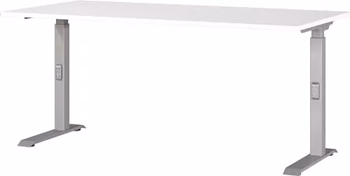 Germania bureau wit/zilver, handmatig in hoogte verstelbaar, B: 160 cm, D: 91 cm, H: 80 cm