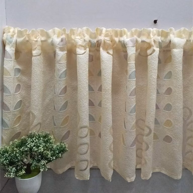 Semi-transparant halfgordijn voor de keuken - Lichtfilterend ontwerp - B: 270 cm, H: 60 cm