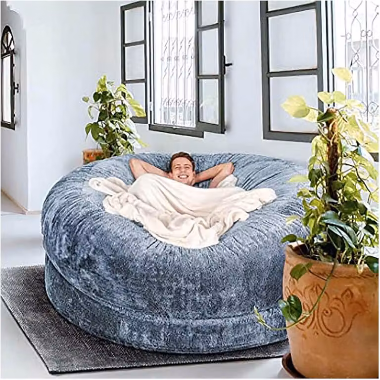 Zitzak Stoelhoes Blauw - Ultra Zachte Zitcover Opbergzak voor 5FT