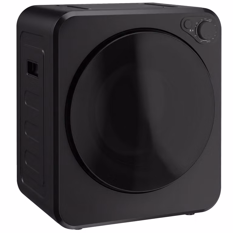 HOMCOM Mini wasdroger 4 kg met 5 programma's, 800W/400W, luchtafvoerdroger met RVS trommel, zwart