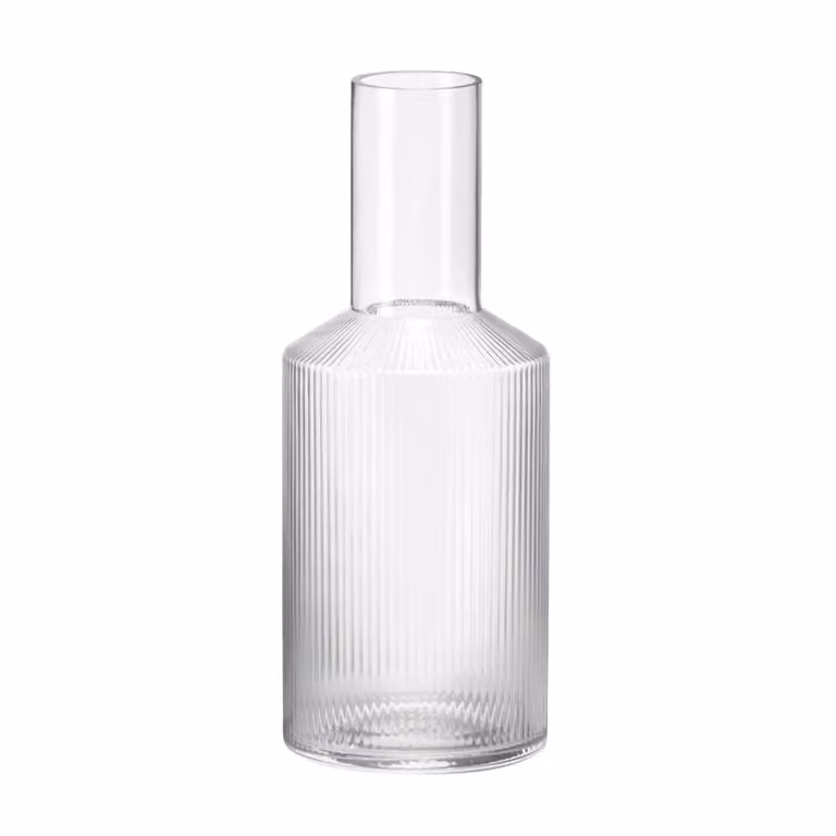 Ferm Living Ripple karaf van transparant glas met gestreept design