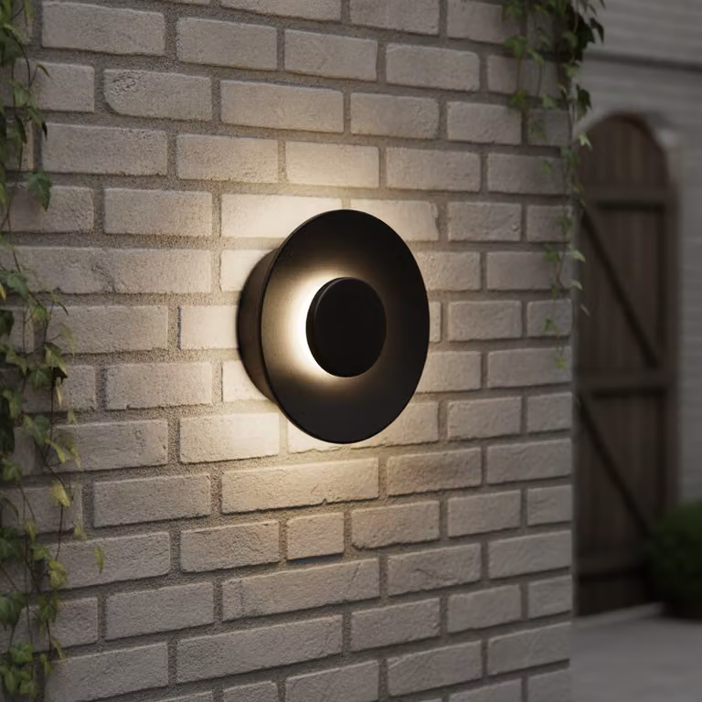 Lyora Ronde LED-wandlamp zwart met up-and-down lichteffect, Diameter: 24 cm