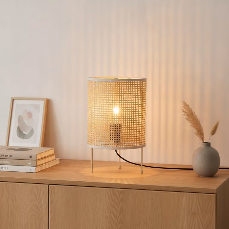 Lyora Tafellamp Canto Bruin Rotan Ø 19,5 cm
