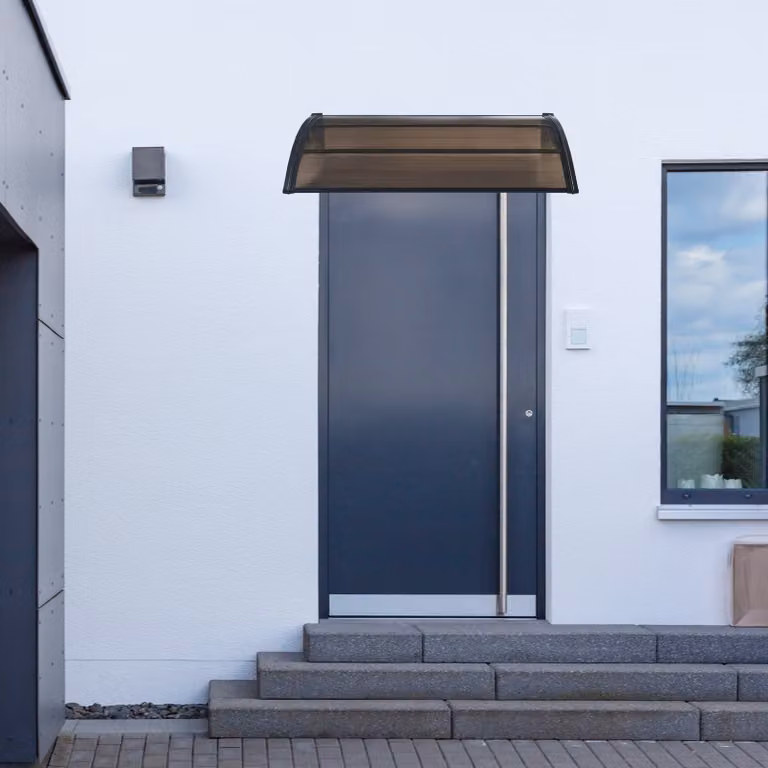 en.casa Voorscherm Mellerud polycarbonaat zwart/bruin 100 x 100 cm