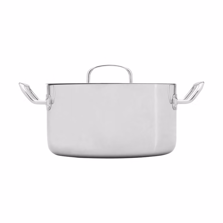 Heirol Steely Classic Triply pan met deksel, 5,5 liter, Roestvrij staal
