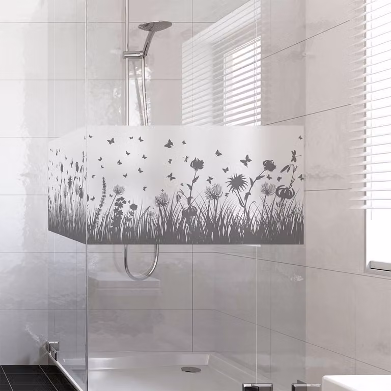 Ambiance Sticker Privacy Raamfolie Bloemen- en vlinderveld voor ramen en douchedeuren B/D/H: 40 x 100 cm