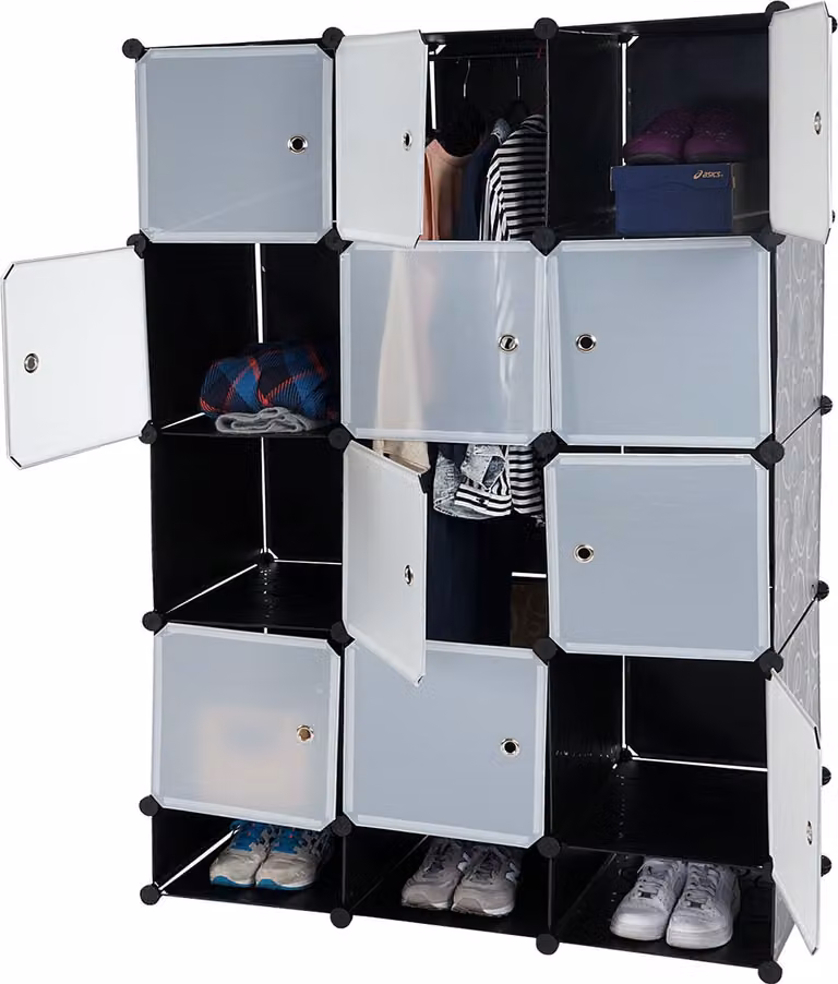 Mendler Regalsysteem Sydney T306 Wandrek voor Garderobe of Kledingkast, Zwart