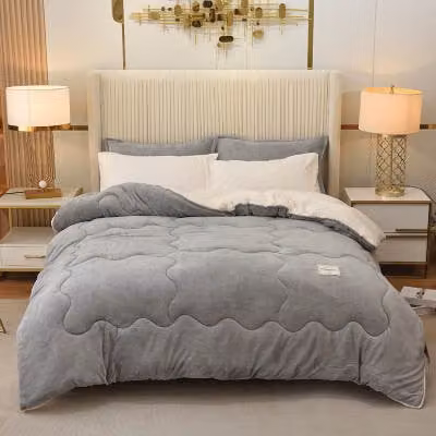 Winterdekbed Teddy Grijs voor volwassenen