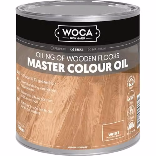 WOCA Meister Colour Olie Wit 0,75 liter Zwart