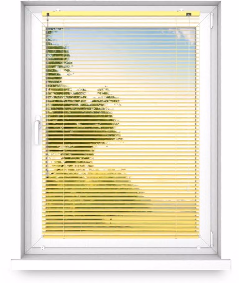 Time4blinds Binnenjaloezieën zonder boren - Aluminium - Helgeel - Rechts - B: 200 cm, H: 210 cm