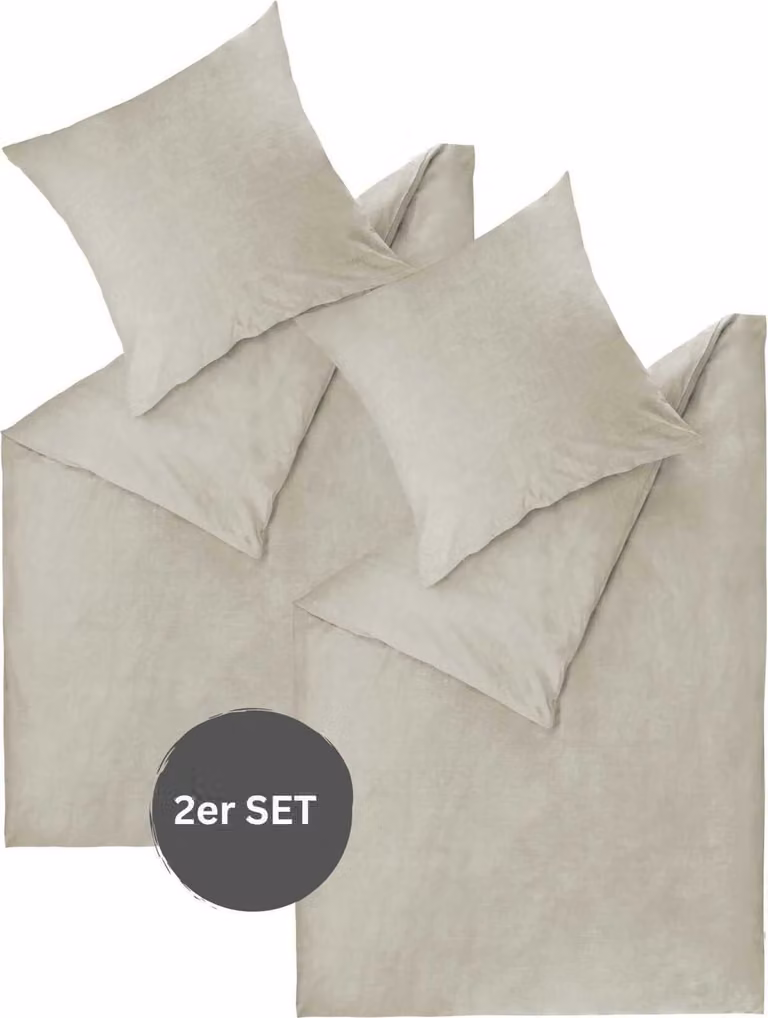 ESPRIT Beddengoedset HARP, grijs, 2-delige set, 135 x 200 cm met 2 kussenslopen van 80 x 80 cm