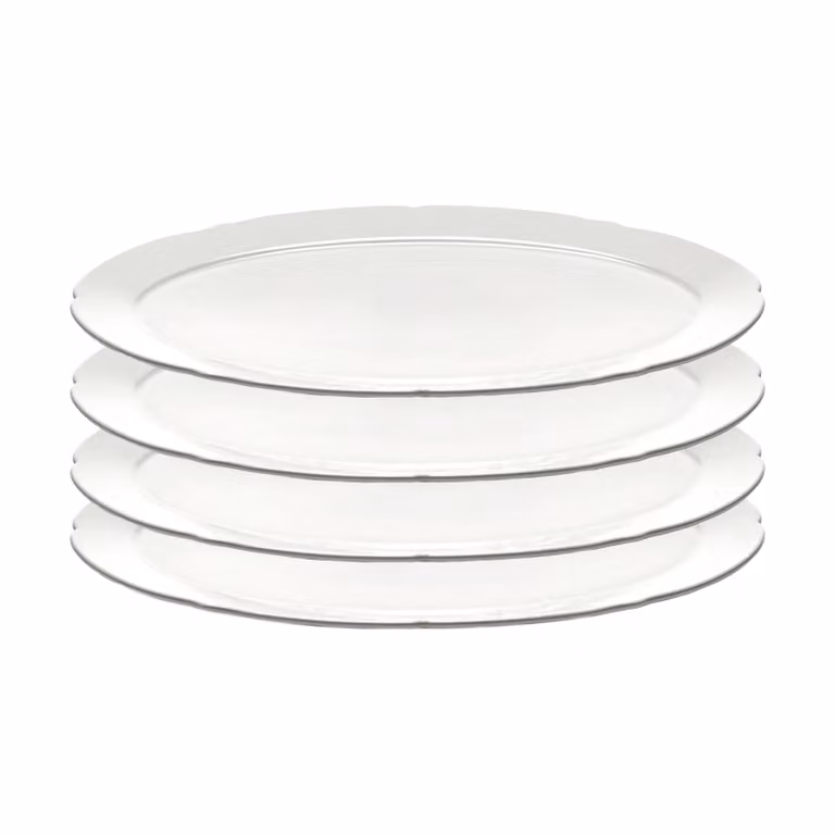 Serax Silhouette ovaal bord 4-pack Wit B: 21 cm, L: 30 cm