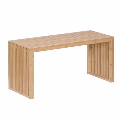 Relaxdays Bamboe Zitbank en Schoenenbank in Scandinavische Stijl, Beige, B: 90 cm, H: 43 cm, D: 33 cm