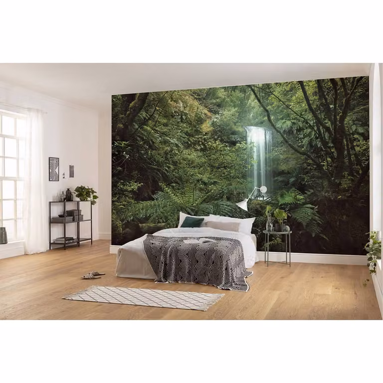 home24 Fotobehang Secret Veil Abstract Modern Groen B: 450 cm, H: 280 cm