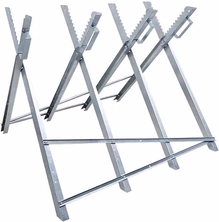 Zwarte opvouwbare zaagbok voor het zagen van brandhout, B/D/H: 83 x 83 x 79 cm
