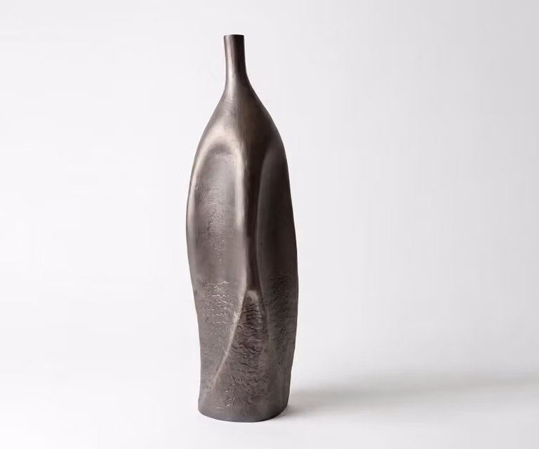 Norevo Vaas Hämatit Gegoten Aluminium B: 18 cm, D: 18 cm, H: 61 cm