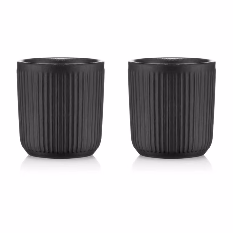 Bodum Douro Set Dubbelwandige Mokken 2 stuks Mat Zwart 0,1 l