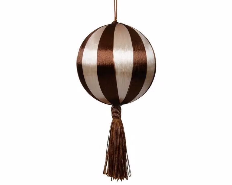 Kerstbal foam pearl espresso bruin, diameter: 8 cm