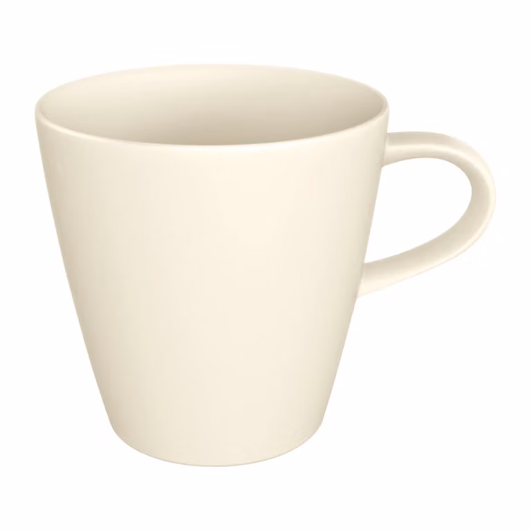Villeroy & Boch Manufacture Rock Blanc beker met oor, wit, B/D/H: 12 x 9 x 10,5 cm