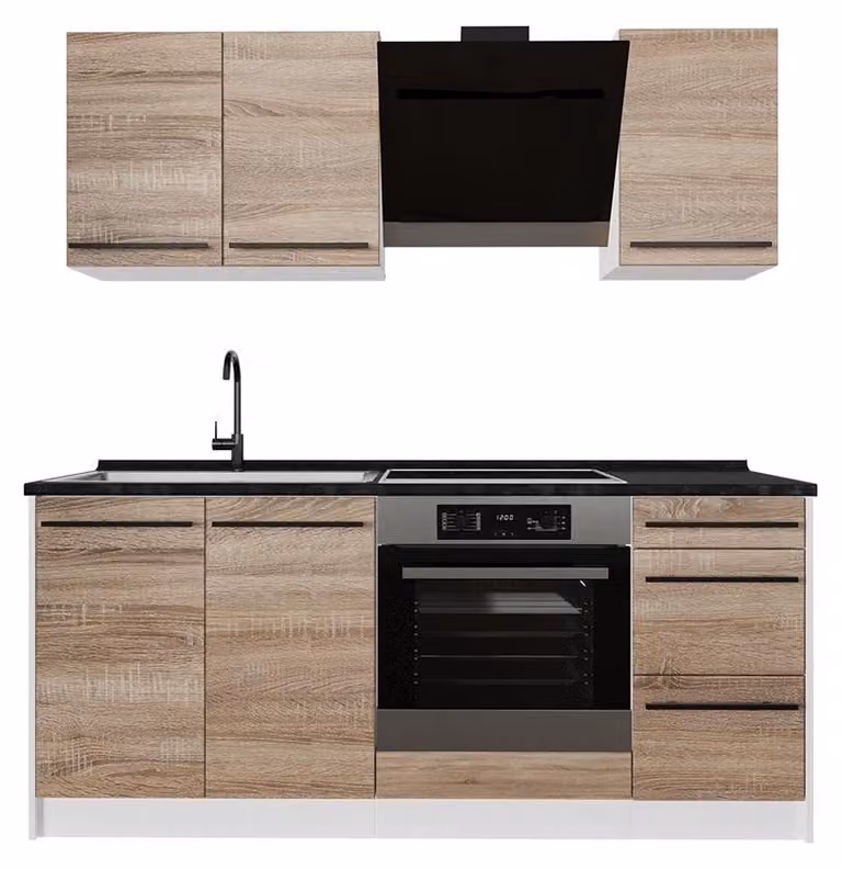 Vicco R-Line Sonoma Keuken voor volwassenen, Wit/Antraciet, Breedte: 180 cm