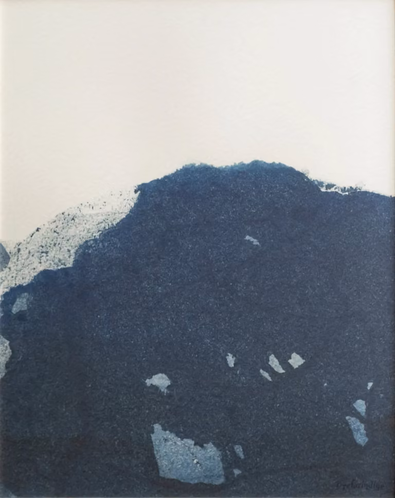 Fine Little Day Dyeforindigo ocean 2 poster Blauw-wit, 40 x 50 cm