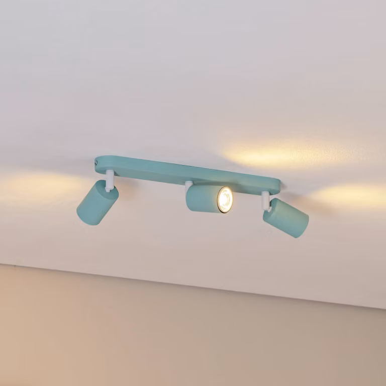 TK Lighting Plafondspot Livia, Groen, 3-Licht, GU10, Dimbaar